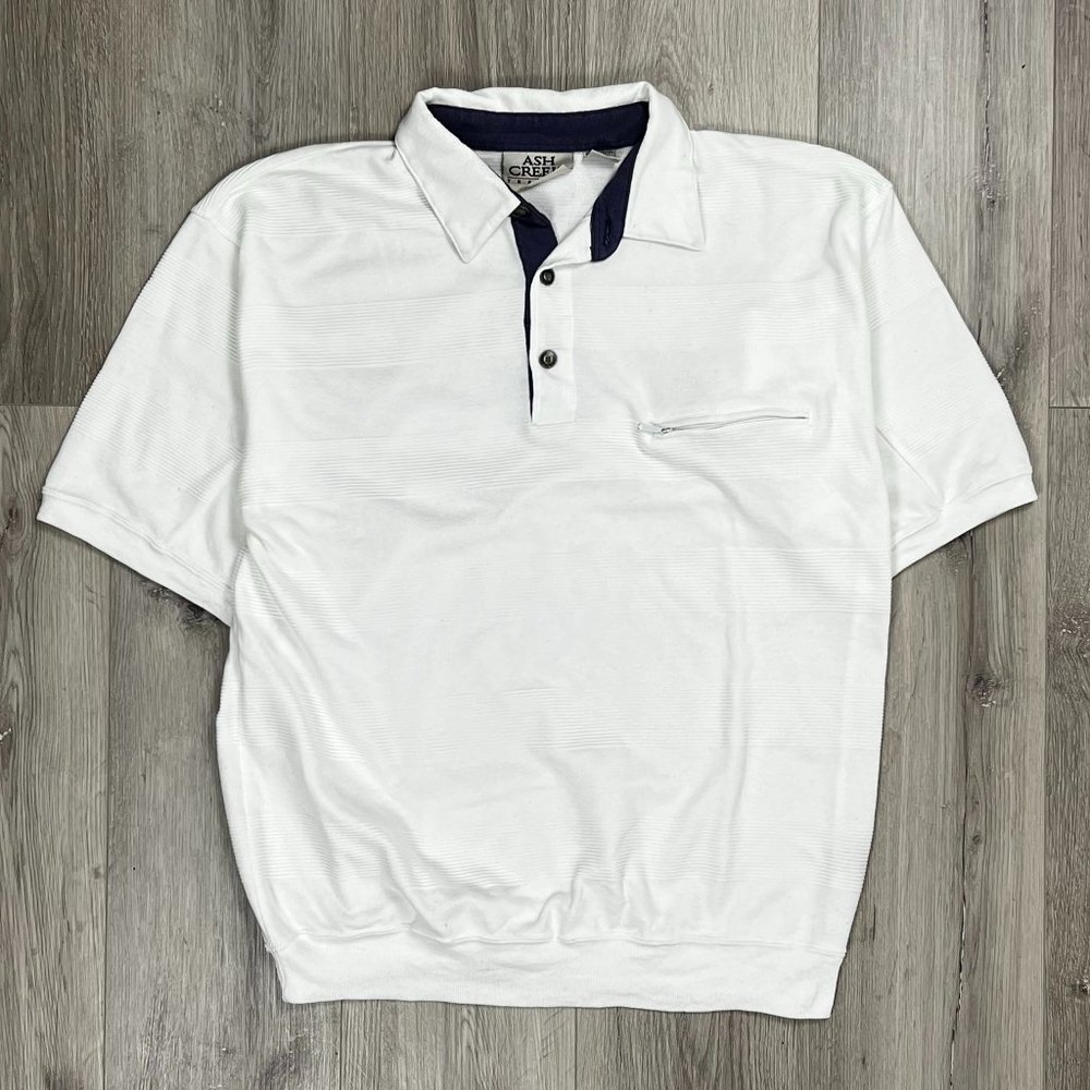 Ash Creek Trading Vintage White Medium Polo Shirt